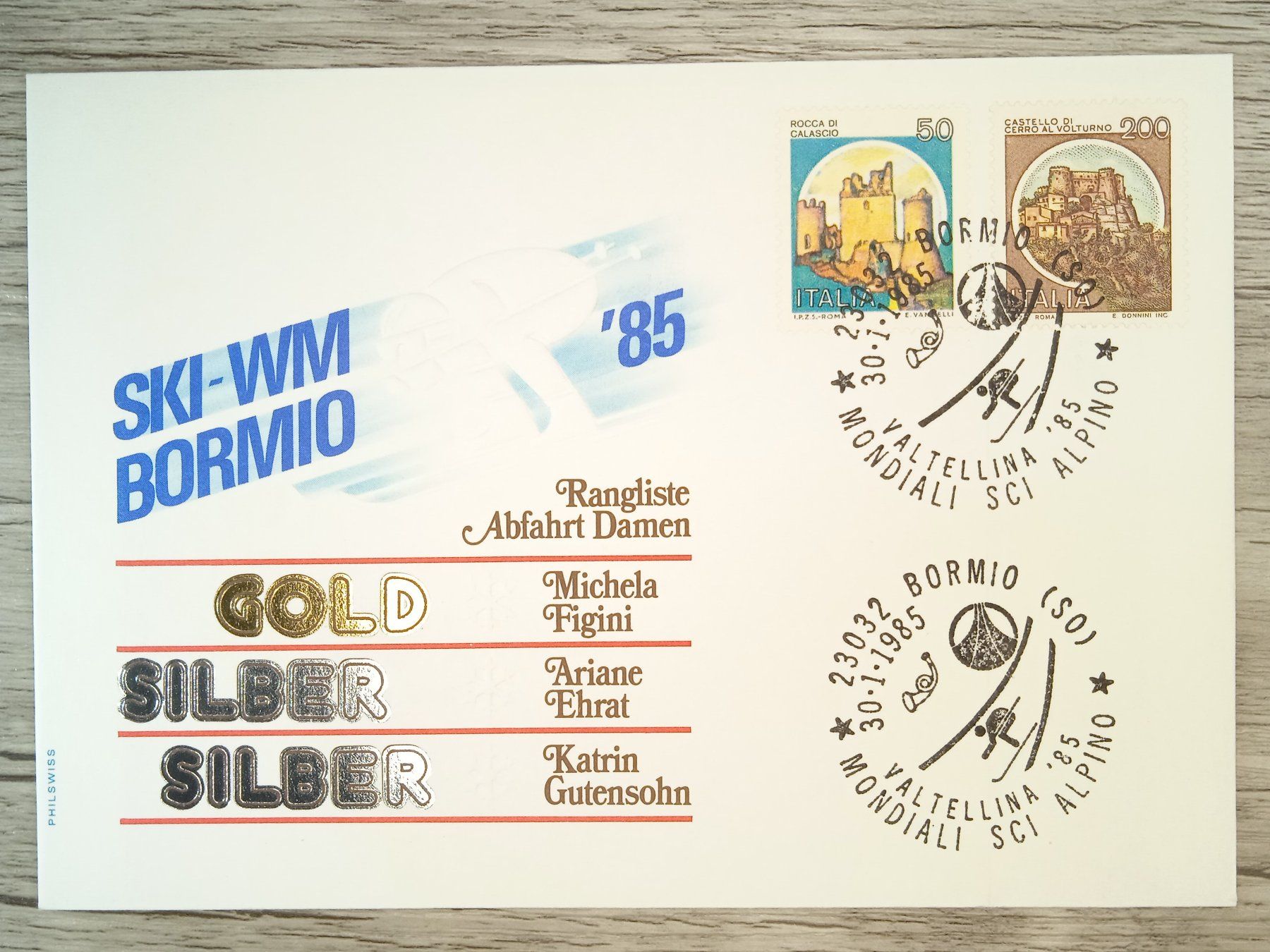 Alle Briefmarken: TR65 Enveloppe + Timbre Italie 1985 – Gebraucht aus Cousset von Patrick_Collections