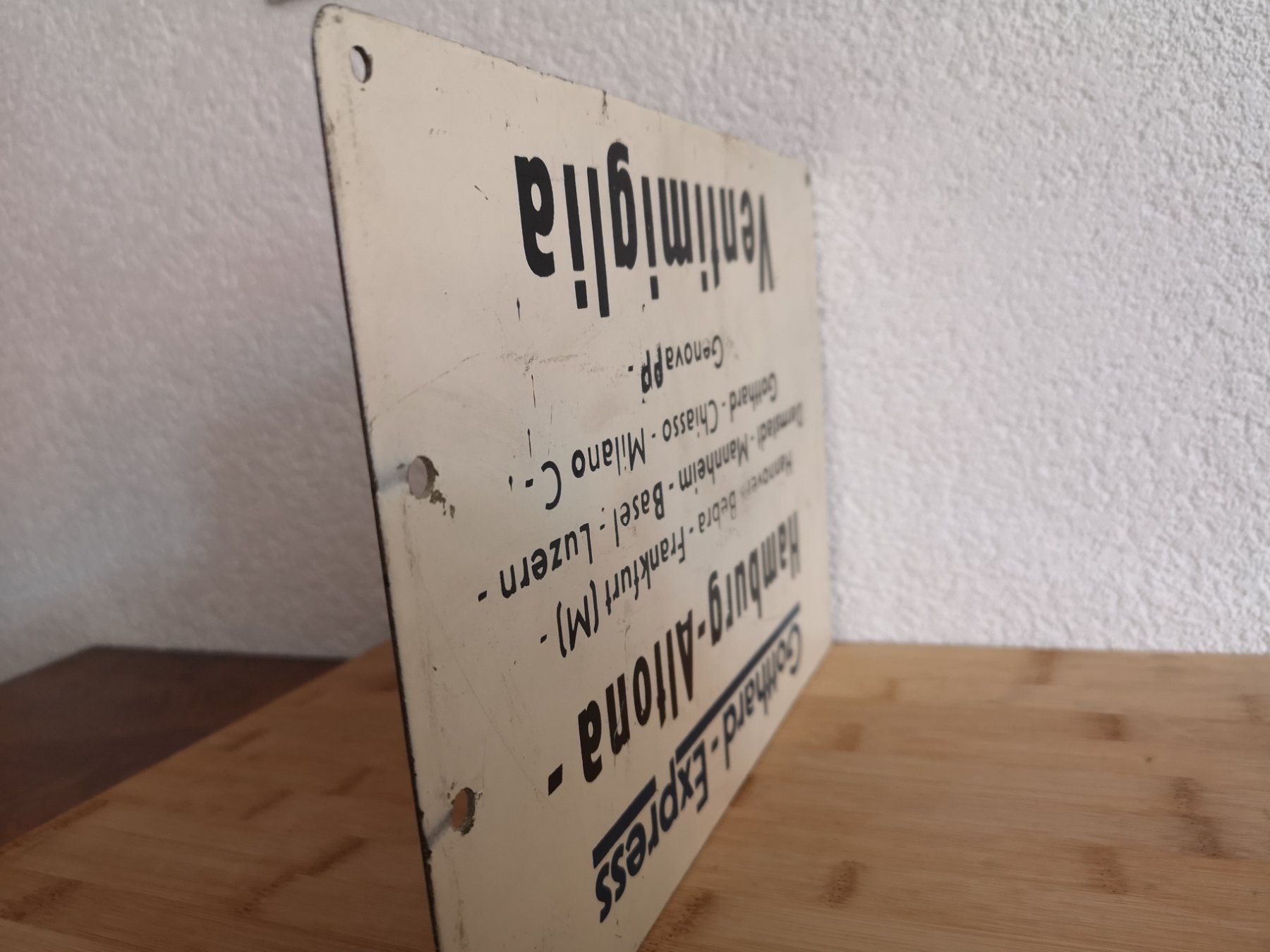 Schilder: Rarissime plaque de train Gotthard-Express – Gebraucht aus Conthey von Cathlouz 3