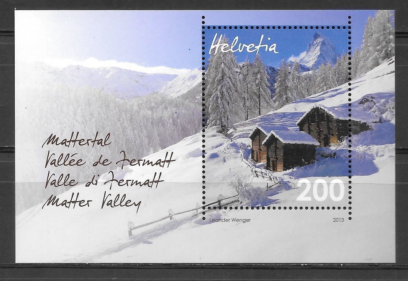 Tutti i francobolli: Sonderblock 1490 Mattertal ** 14.11.2013 – Nuovo (secondo la descrizione) da Olten venduto da clotaldi