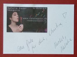 Natalie Gozzi Sängerin Autogramm signiert Karte 10x15cm
