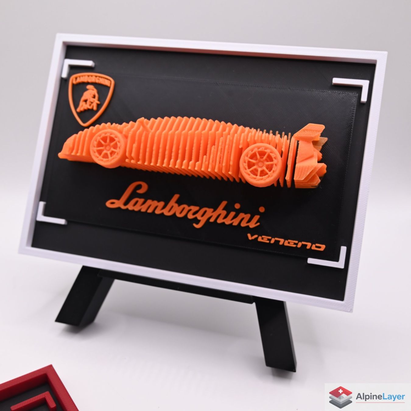 Figuren: Lamborghini Veneno Layered 3D Printed Sculpture Orange – Neu (gemäss Beschreibung) aus Losone von AlpineLayer 9