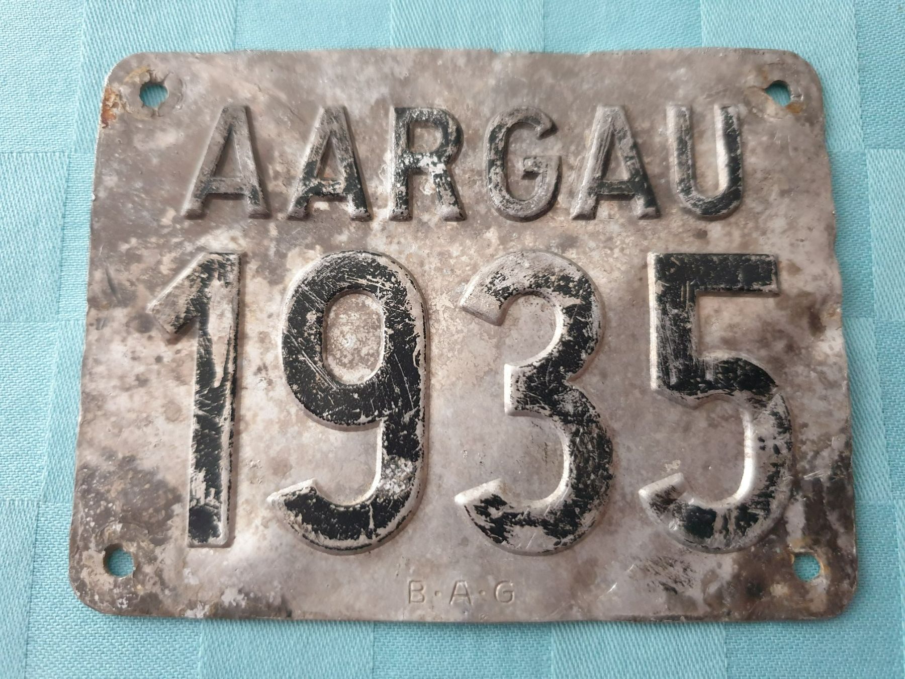 Schilder: Velonummer AARGAU 1935 – Gebraucht aus Mörschwil von spirspi
