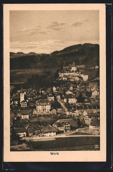 Cartoline postali: AK Worb, Ortsansicht, 1923 – Usato da Berlin venduto da bartko-reher