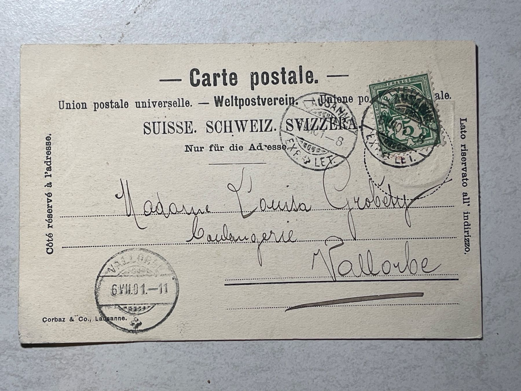 Cartoline postali: Alte Ansichtskarte von Lausanne, Schweiz – Usato da Strengelbach venduto da Aschatan5 1