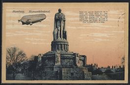 Hamburg, Zeppelin über dem Bismarckdenk