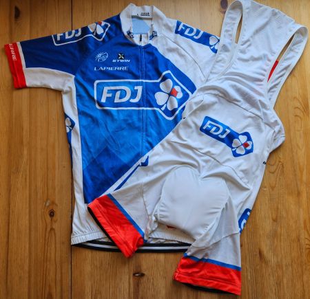 Rad-Tenue Team FDJ Frankreich Gr. L Velo Radsport Trikot