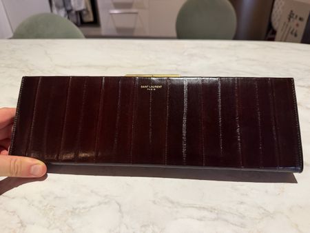 YSL Large Midnight Clutch Exotic Animal Leather