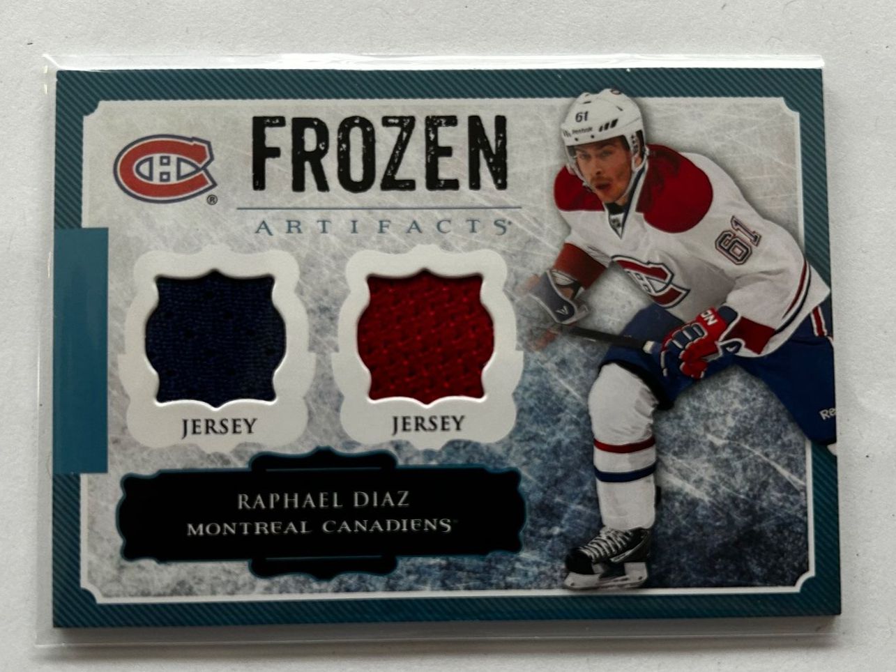 NHL Carte collezionabili: Upper Deck NHL Raphael Diaz Artifacts Trikotstück eingenäht – Usato da Oberwil-Lieli venduto da Mhd