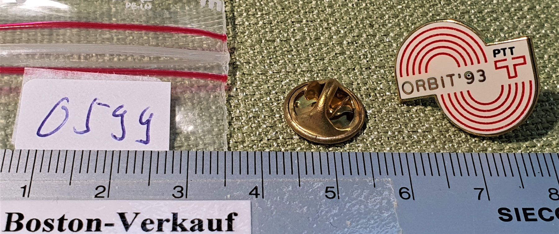 Plaketten & Abzeichen: O599 - Pin Die Post PTT   ORBIT'93 – Gebraucht aus Reinach BL von Boston-Verkauf 1