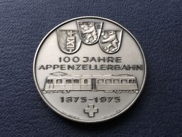 Medaille Silber 900 ( 100 Jahre  Appenzellerbahn  1875/1975