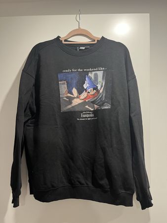 Schwarzer Mickey Mouse Pullover Grösse L