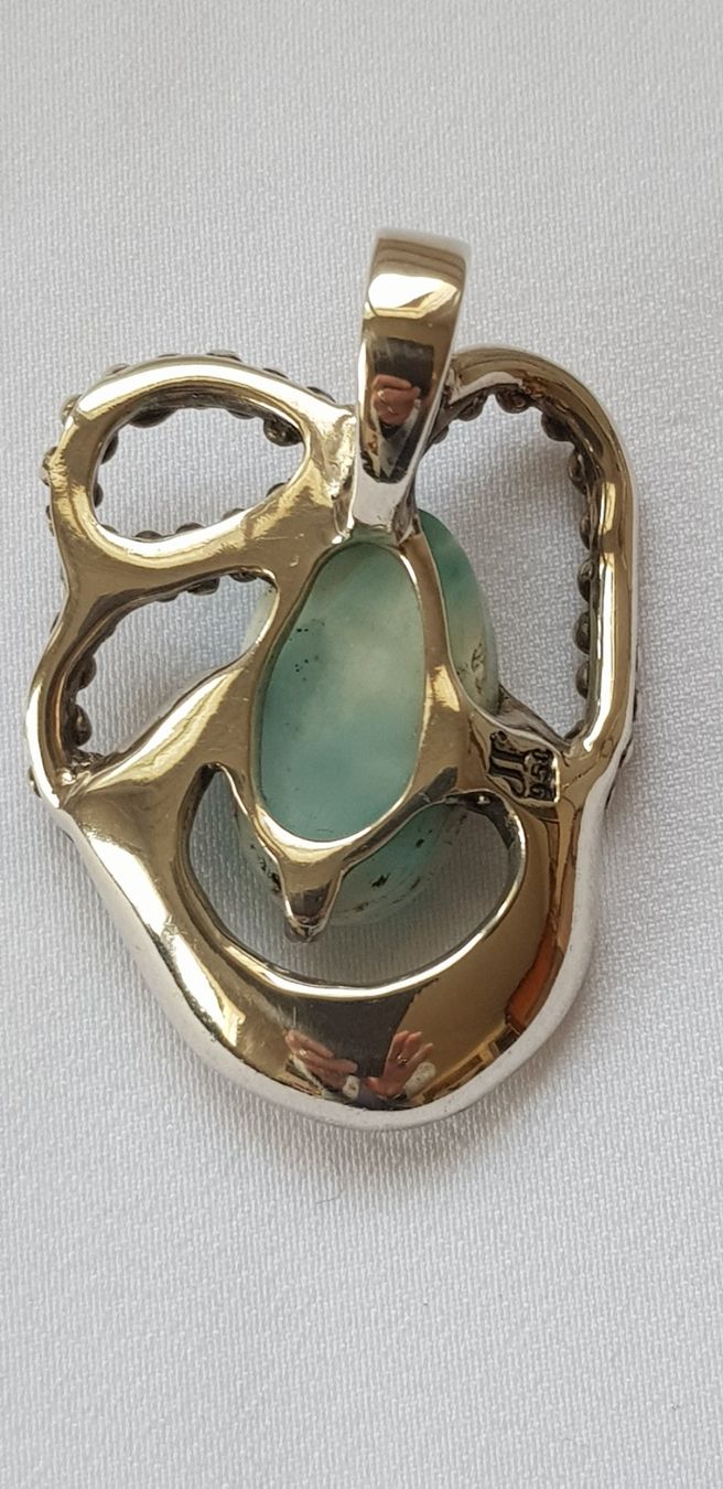 Ciondoli: Anhänger 950er Silber mit echtem Larimar-Stein massiv – Nuovo (secondo la descrizione) da Dällikon venduto da Toyfan 1