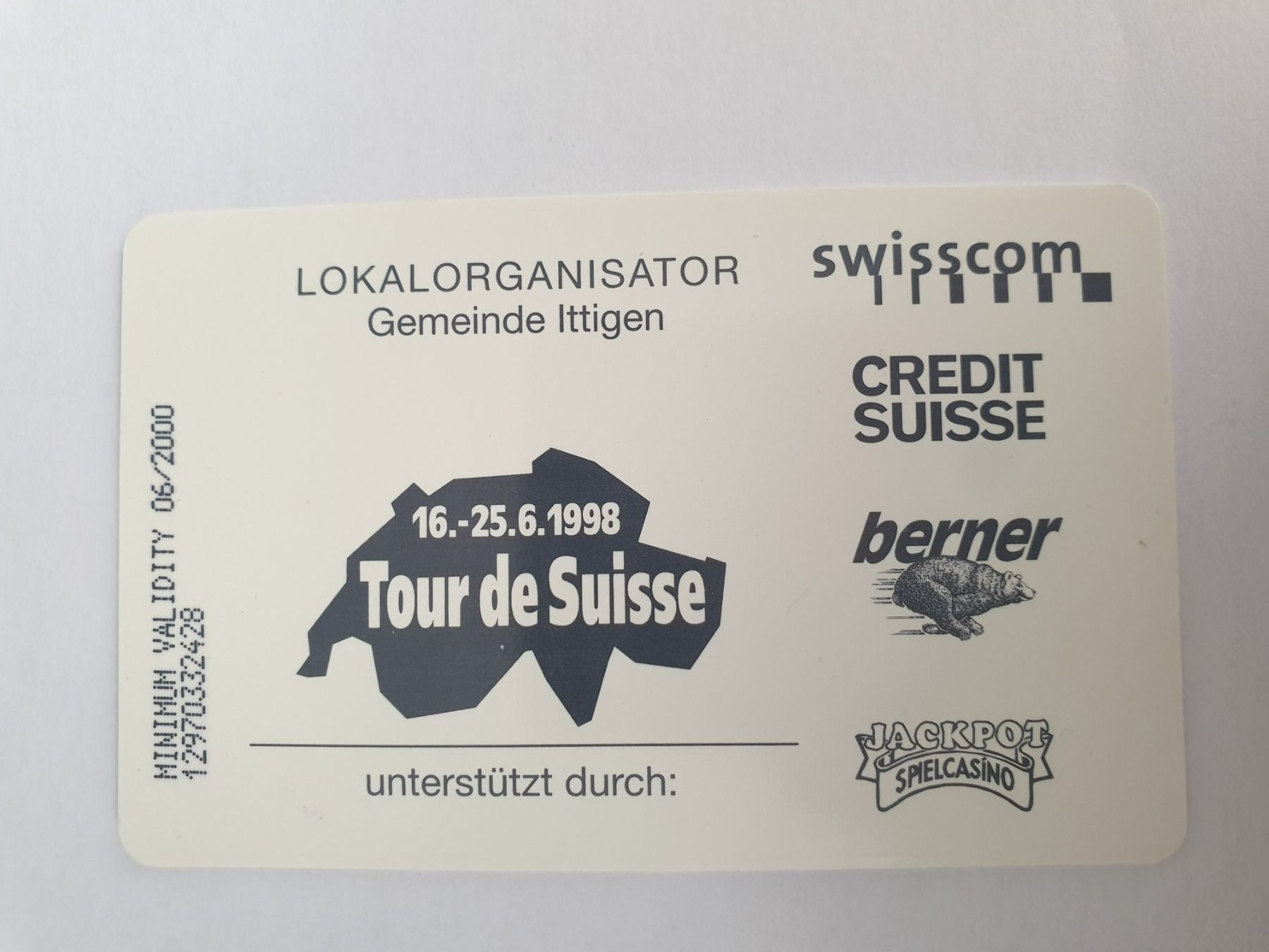 Schede telefoniche: Tour de Suisse Zeitfahren Ittigen – Usato da Rain venduto da chesz 1