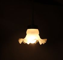 Vintage Hängelampe Tulpen Glas Lampe mit Schalter Floral