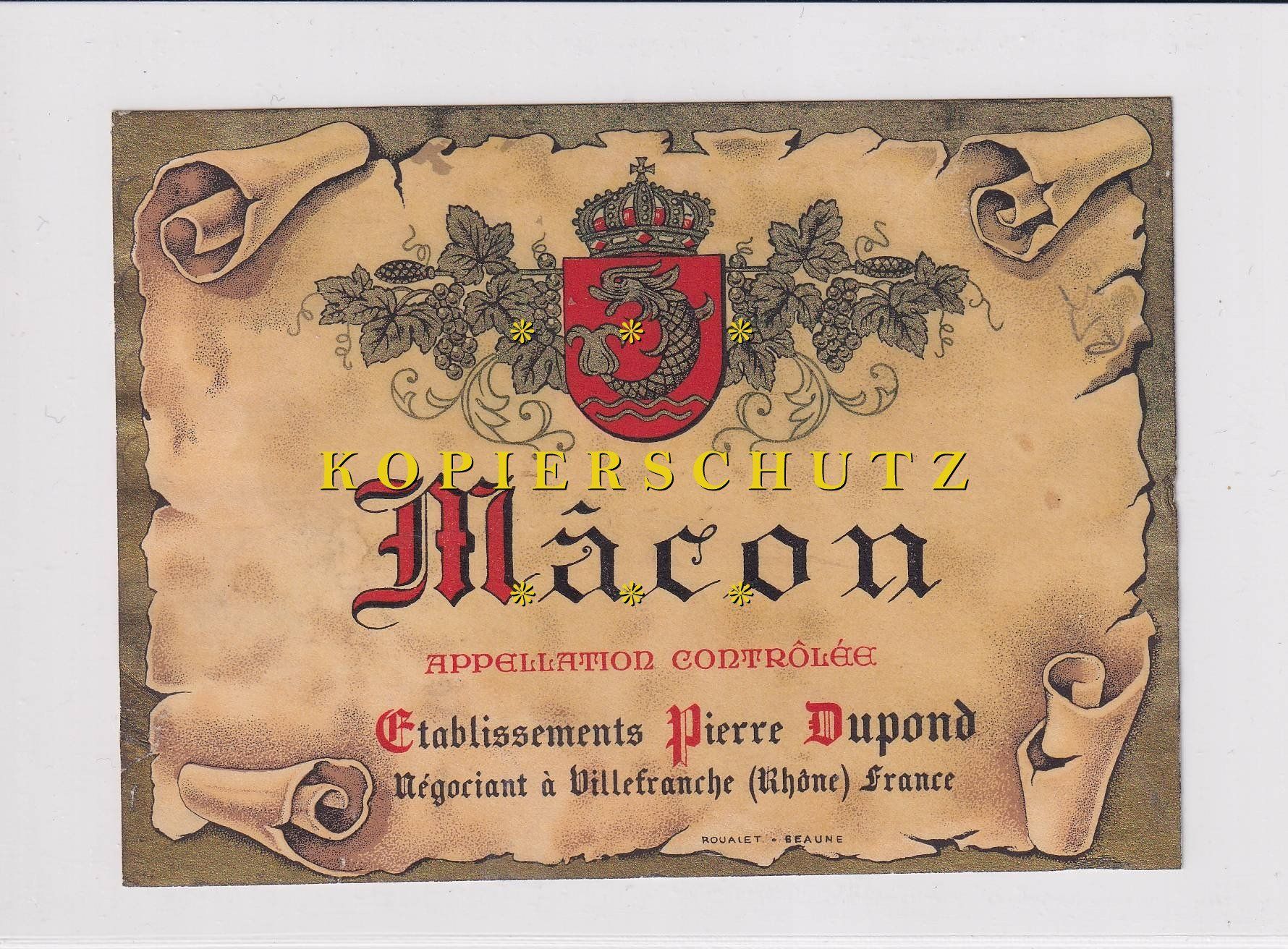 Carta: Etikette für Wein - Mâcon /bd – Usato da Hombrechtikon venduto da Rudolf07