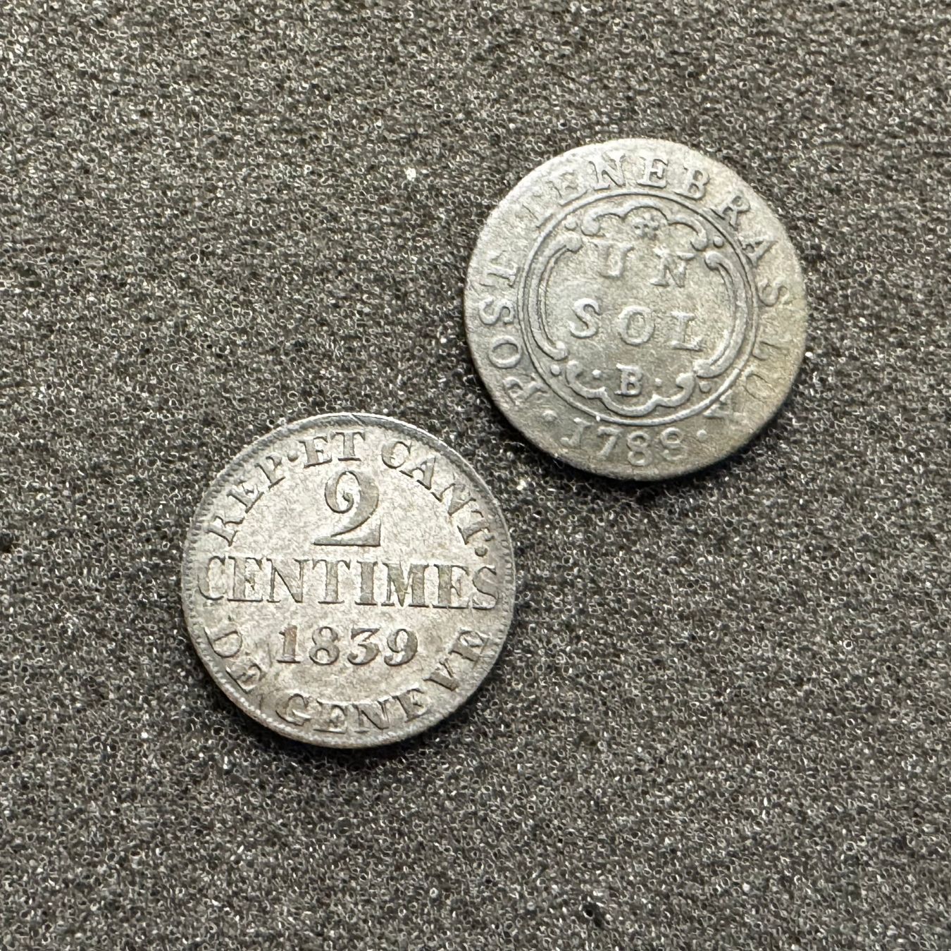Tutti le monete: 2 Kantonal Münzen Kanton Genf – Usato da Reitnau venduto da tb-muenzen