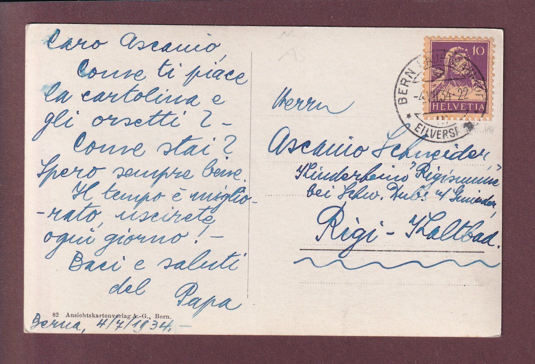 Cartoline postali: BERN - Bärengraben - 1934 – Usato da Pully venduto da nicecards 1