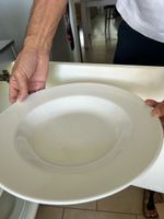 6 Stk. Pastateller / Tiefe Teller, Weiss, neuwertig