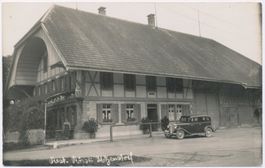Restaurant Rössli Utzensdorf Auto belebt Fotokarte