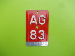 Velonummer / Fahrradnummer AG 83