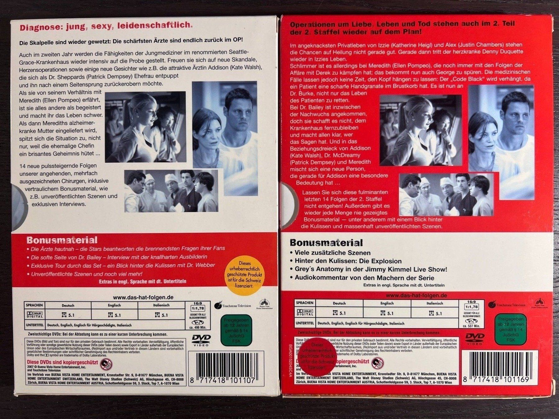 Tutti i DVDs: Greys Anatomy - Satffel 2 – Usato da Zürich venduto da FilmFreunde 1