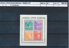 1934 Gedenkblock "NABA 34", ** postfrisch