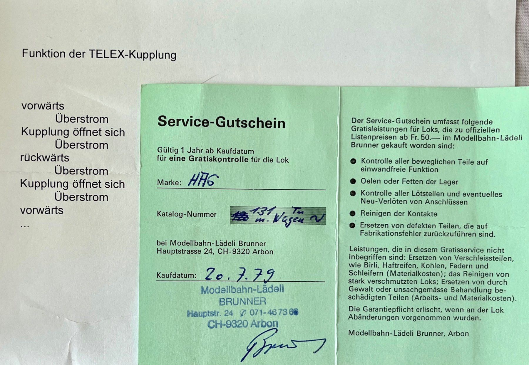 Hag Trains électriques: HAG Te 2/2 Wechselstrom mit Telexkupplung – Neuf (Voir description) à Bleiken par hbw45 4