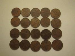20 STÜCK 1 RAPPEN 1975 - GLÜCKSBRINGER