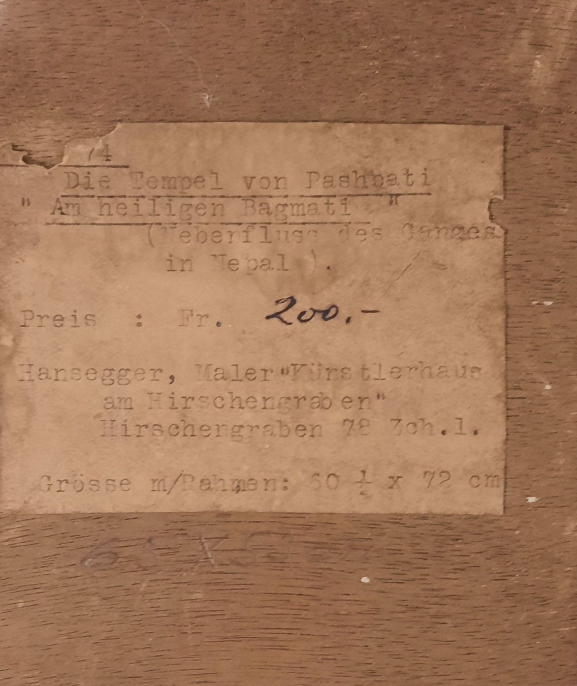 Gemälde: JOHN KONSTANTIN  HANSEGGER  1908 - 1989 – Gebraucht aus Genève von Enigme8 1