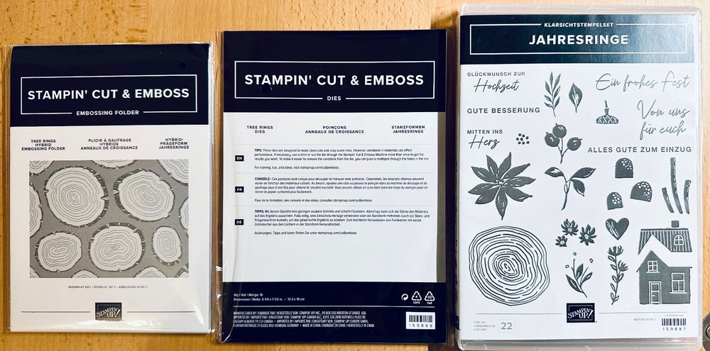 Stampin Up! Stempel Jahresringe + Stanzen + Hybrid Prägeform (Neu und ...