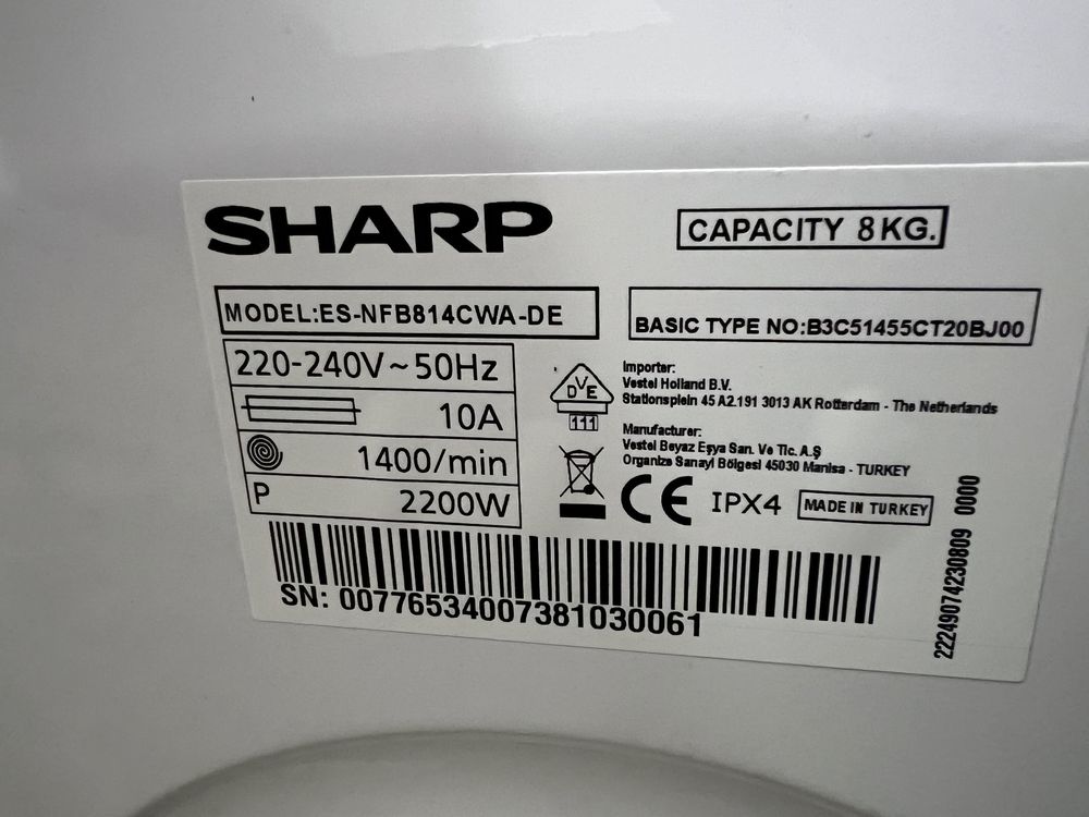 Waschmaschine Kaufen Ricardo Sharp auf ES-NFB814cwa-de |