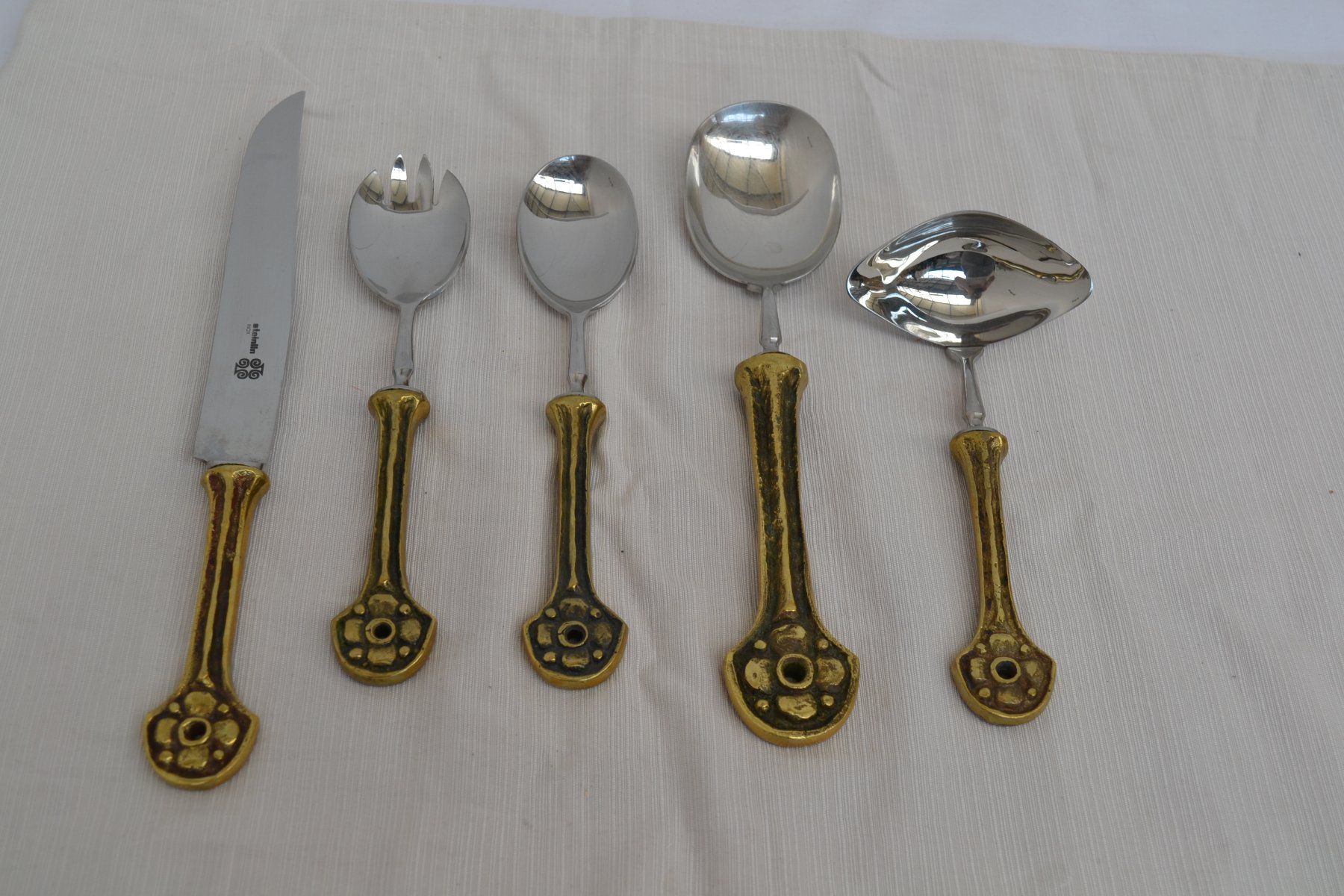 Set di posate: Vintage Steinlin Messing Besteckset 55 Teile – Usato da Winterthur venduto da BK-Brocki_Winterthur 5