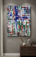 Gemälde rot blau grün handmade 60×80