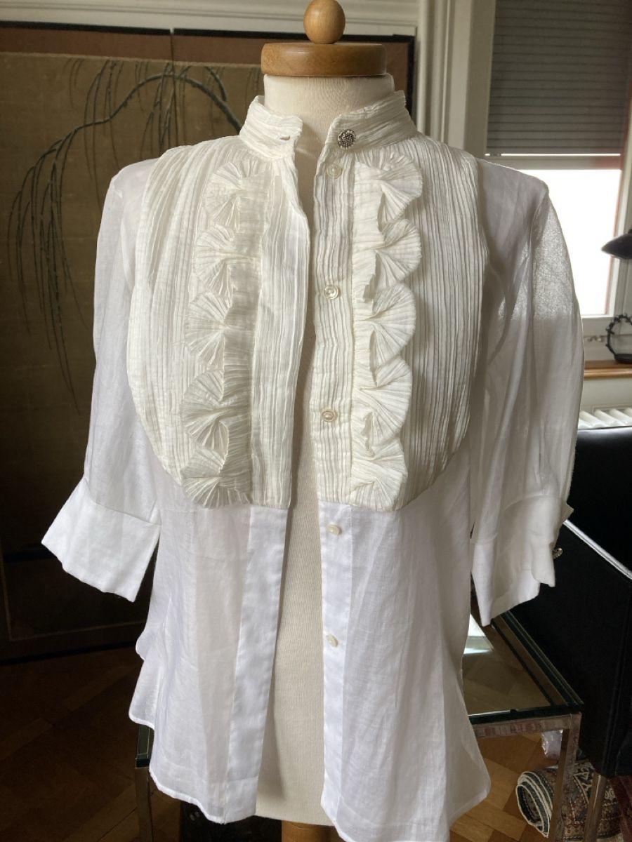 Chanel Blusen: Traumhafte Chanel Sommer Bluse, FR38, Baumwolle Seide – Gebraucht aus Zürich von elegantissima
