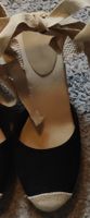 Sommerliche Espadrilles in Schwarz, Grösse 38,