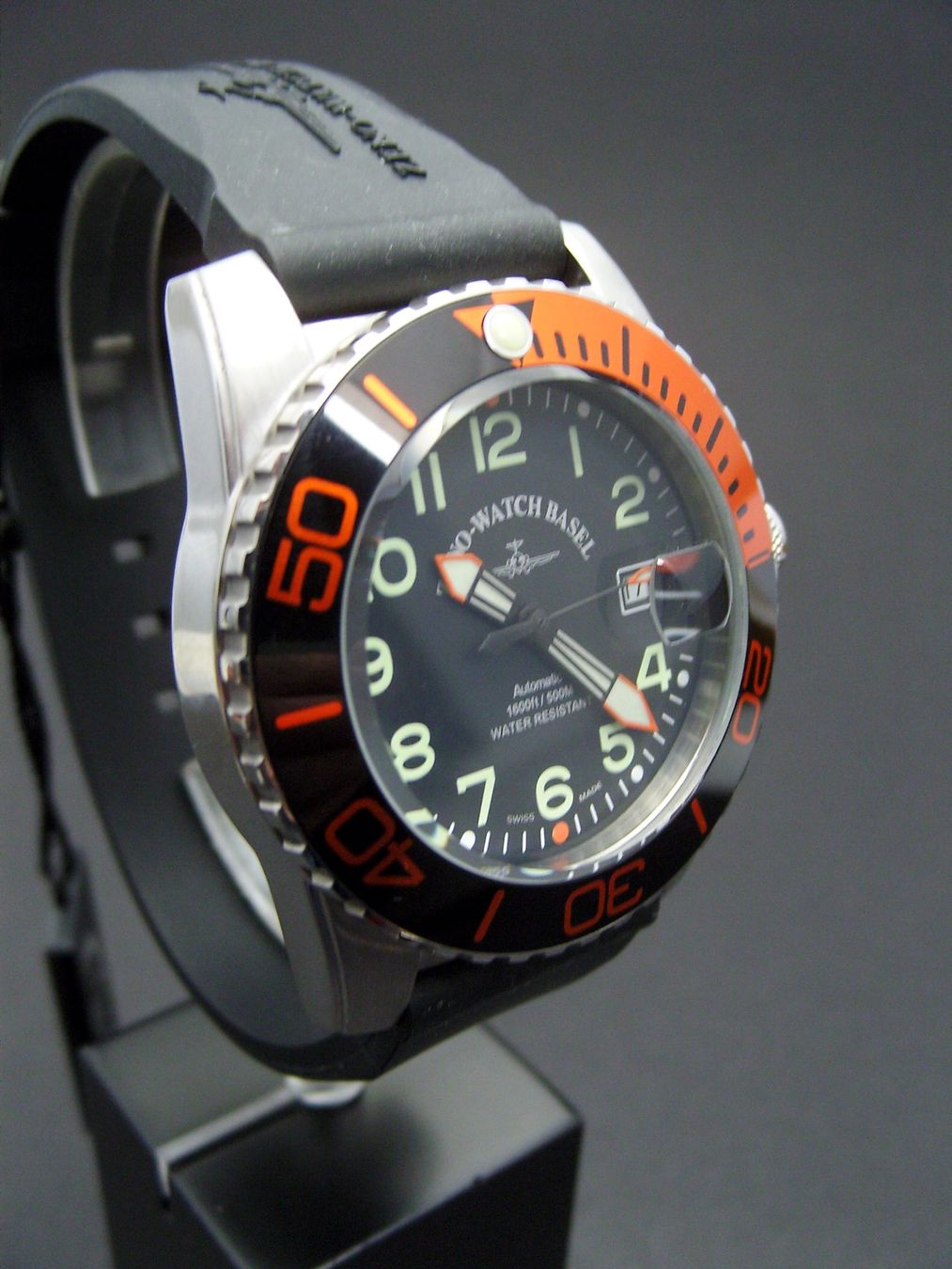 Zeno Orologi: Neue Airplane Diver Automatic Numbers, black/orange – Nuovo e nell'imballaggio originale da Mels venduto da niezie2002 3