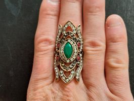 Massiver Ring, vergoldet 585, size 9 (59), 14g