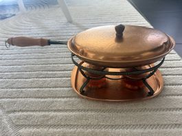 STÖCKLI KUPFER PFANNE, RECHAUD FLAMBIER-SET SWISS