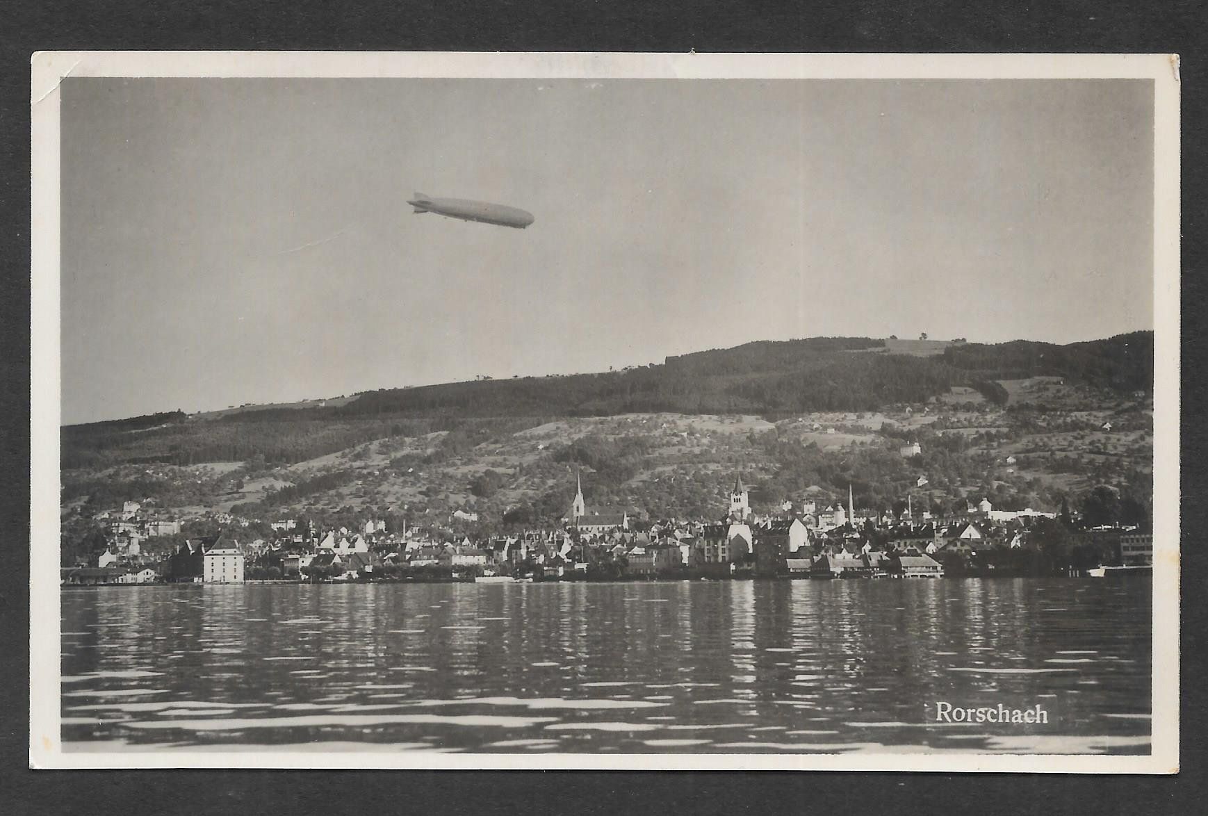 Ansichtskarten: Rorschach Gesamtansicht mit Graf Zeppelin – Gebraucht aus Olten von clotaldi