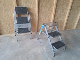 2x Zarges Aluleiter Steg Tritt / Trittleiter