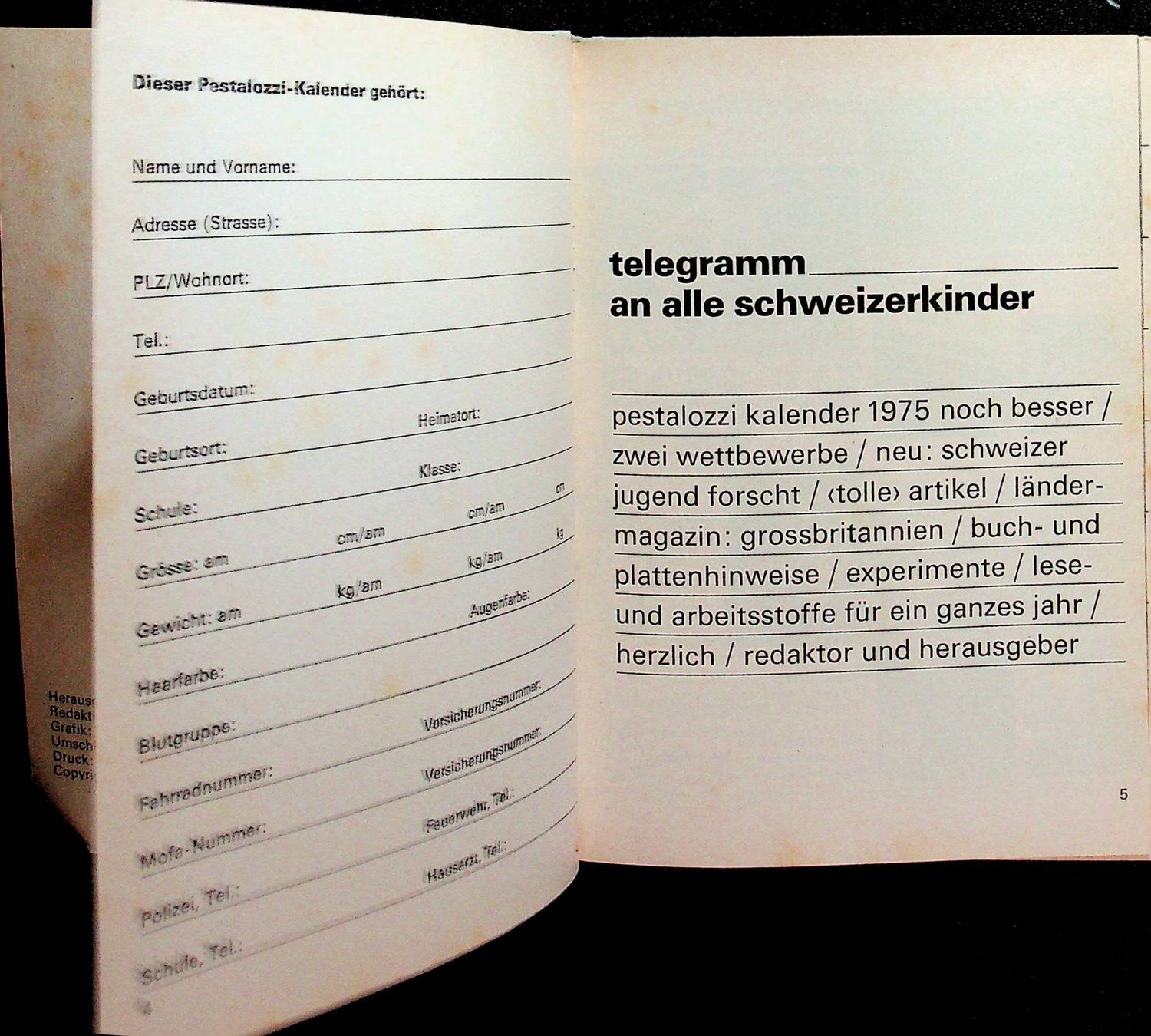 Calendari: Pestalozzi Kalender 1975 – Usato da Reitnau venduto da Zaomir 2