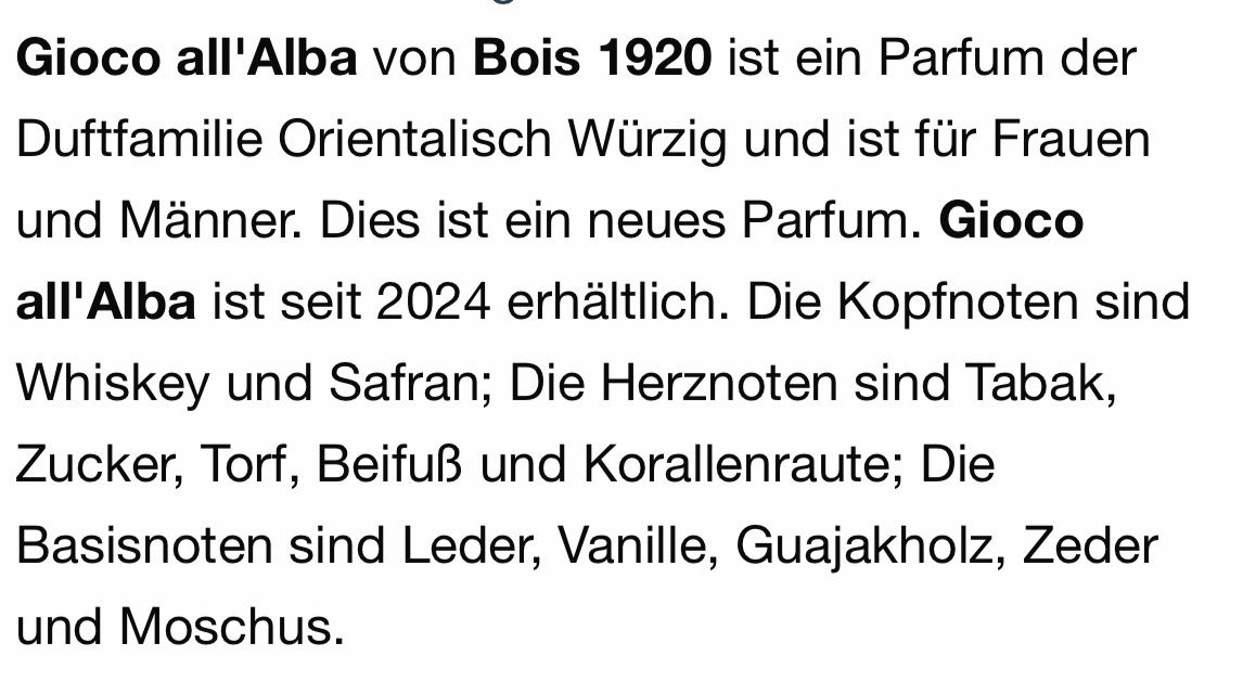 Profumi & Eau de Toilette: BOIS 1920 GIOCO ALL‘ALBA 2 ml Abfüllung – Nuovo (secondo la descrizione) da St. Gallen venduto da lfs_nxl8 2