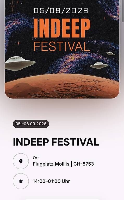 Tickets: Indeep Festival 1 Ticket – Neu und originalverpackt aus Uznach von fab_7wbp