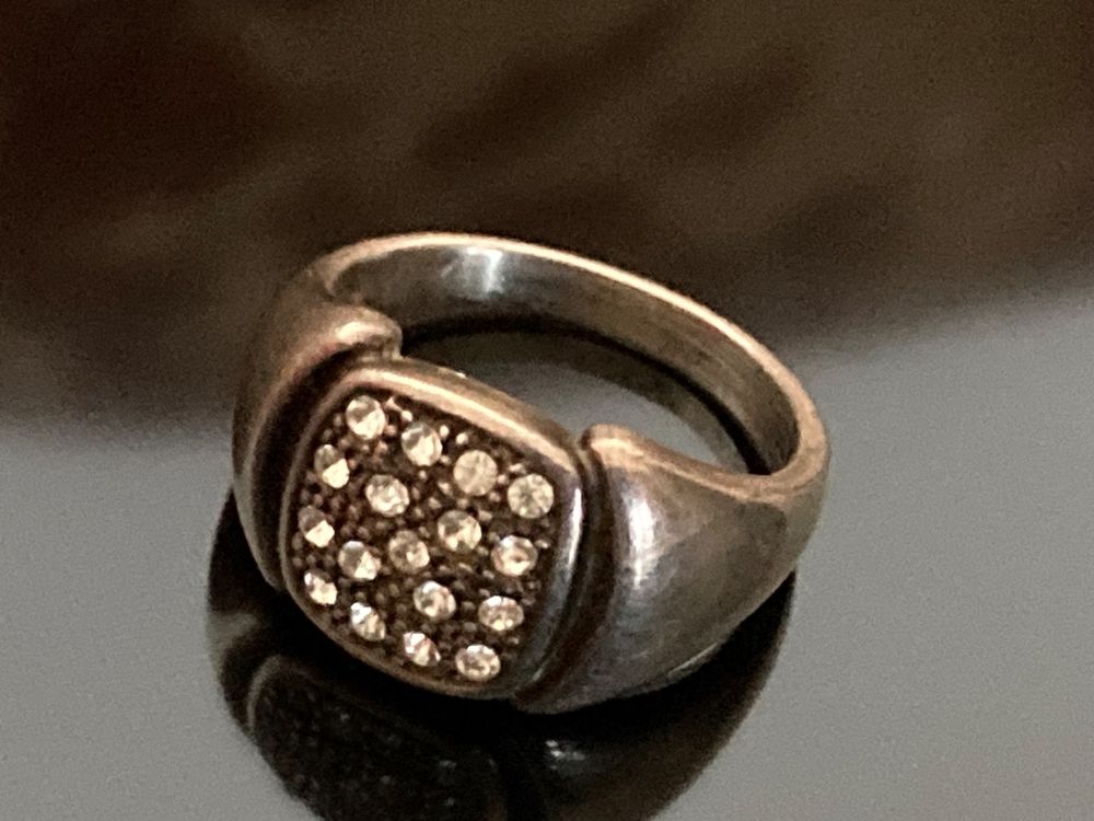 Bague Vintage En Argent Sterling 925 - Double Anneau - Taille 19mm - Occasion