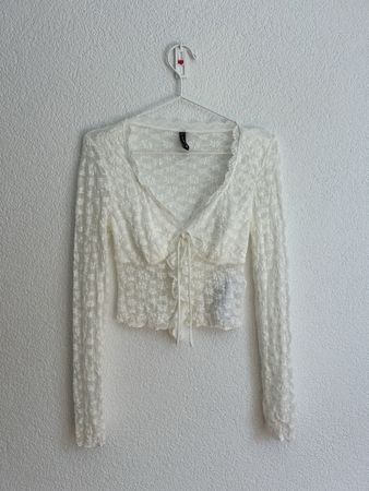 FB Sister Top/Oberteil weiss Spitze 
