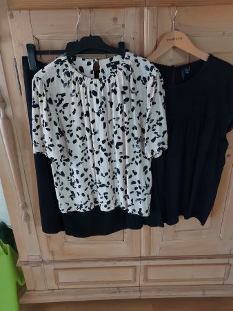 3 teile: jupe schwarz NEU, vero moda 2 tuniken, gr.xl