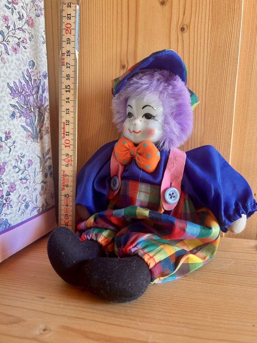 Puppen: Süsser Clown Stoffpuppe bunt Nostalgie – Neu (gemäss Beschreibung) aus Gais von FidelCastro2 1