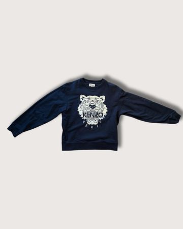 KENZO Tiger Sweatshirt M dunkelblau mit heller Stickerei
