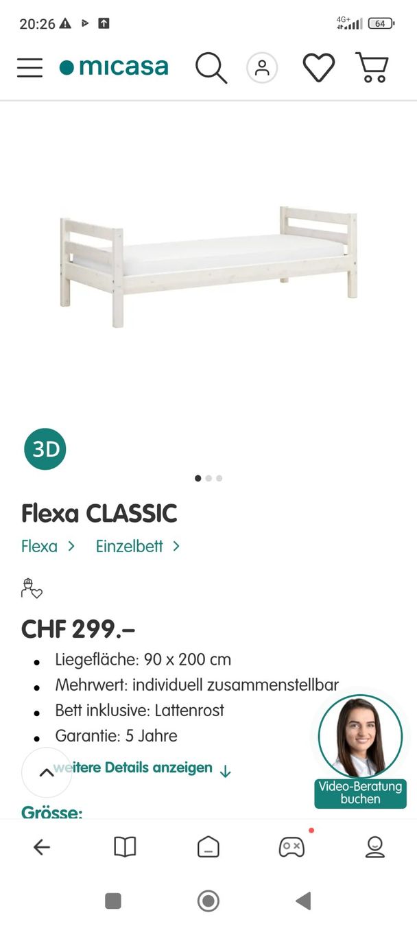 Micasa Letti: Flexa Bett Classic, Micasa Jugendbett 90x200 – Usato da Wangs venduto da Gabrill 6