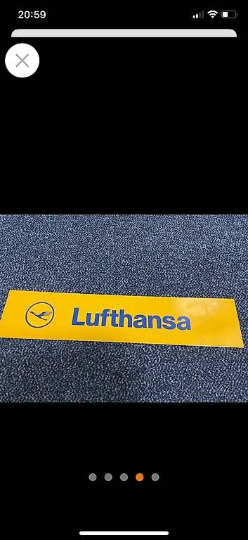 Insegne: Metallschild ?Lufthansa?  46 x 10 cm – Usato da Effretikon venduto da Bianchina2 3